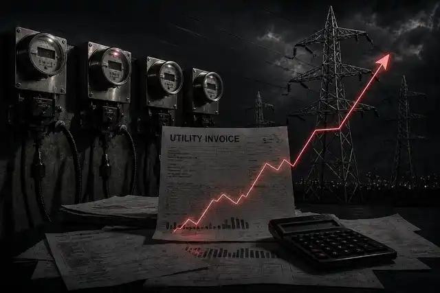 Utility invoice with rising cost trend